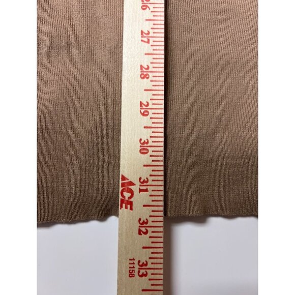 HERA Collection Tan Knit Lace Front Sweater Dress Long Sleeve Body Con Small - Picture 5 of 8